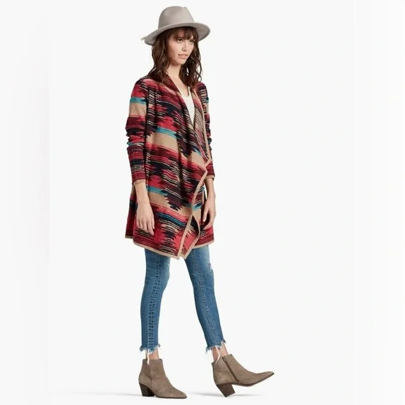 Lucky Brand | Aztec Drape Cardigan - Picture 2 of 7